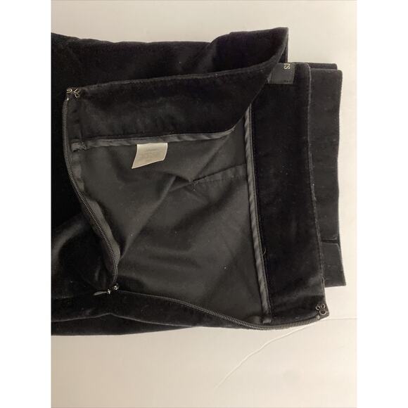 Talbot Black Velvet Pants Classic Side Zip 12 Petite Holidays Parties Dressy - Picture 2 of 4